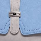 Сумка женская, 1 отдел с перегородкой, наружный карман, регулируемый ремень, цвет серый/голубой - Фото 4