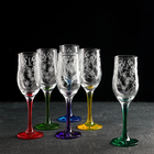 Набор бокалов для шампанского Рrimavera, стеклянный, 190 мл, 6 шт, гравировка, напыление - фото 6304215