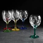 Набор бокалов для вина Рrimavera, стеклянный, 250 мл, 6 шт, гравировка - фото 8538100