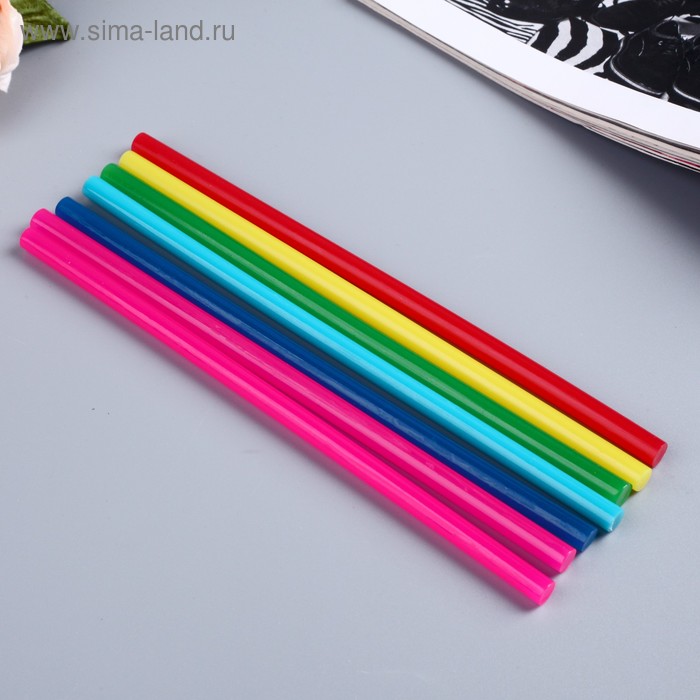 Клеевые стержни для клеевого пистолета "Разноцветный" 7ммх18 см (набор 7 шт) - Фото 1