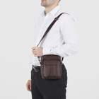 Сумка мужская, отдел на молнии, 2 наружных кармана, регулируемый ремень, цвет коричневый - Фото 4
