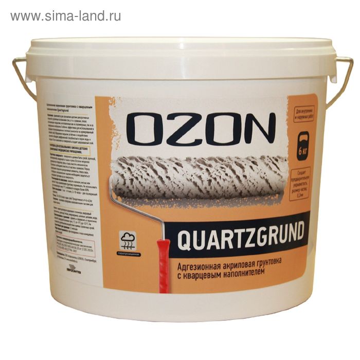 Кварц-грунт OZON Quartzgrund ВД-АК 032М акриловая 6 кг - Фото 1