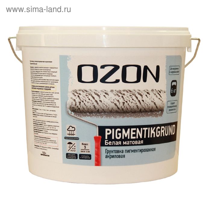 Грунтовка пигментированная OZON PigmentikGrund ВД-АК 052М акриловая 14 кг - Фото 1