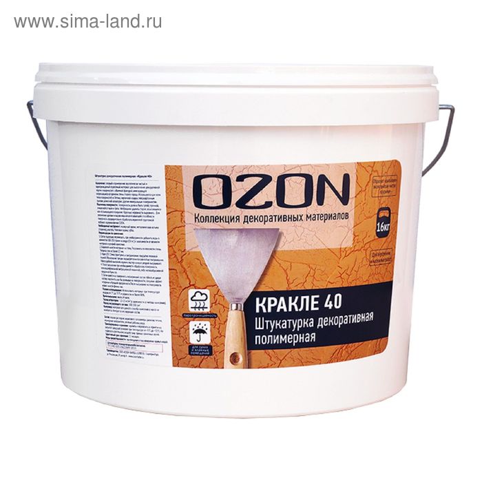 Штукатурка декоративная OZON "Кракле 40" акриловая 16 кг - Фото 1