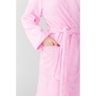 Халат махровый "Экономь и Я" женский размер 50-52 розовый, 340 г/м2, хл. 100% с AIRO - Фото 2
