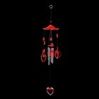 Музыка ветра пластик "Красные сердца" 4 трубочки + 7 фигурок 60 см - Фото 1
