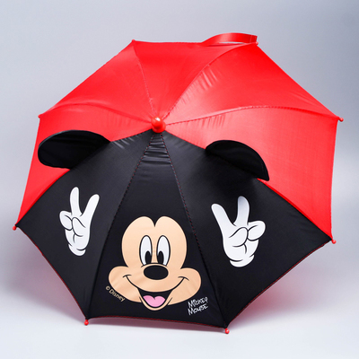 Зонт детский с ушами «Отличное настроение», d=52см, Микки Маус