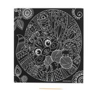 Гравюра «Котик» с металлическим эффектом «серебро», 18,5 х 18,5 см - фото 24734312