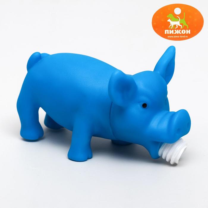 Игрушка хрюкающая "Веселая свинья" для собак, 15 см микс цветов - Фото 1