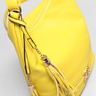 Сумка женская на молнии, 1 отдел с перегородкой, наружный карман, длинный ремень, цвет жёлтый - Фото 4