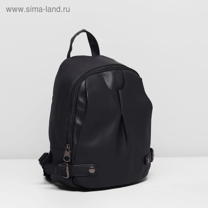 Рюкзак на молнии, 1 отдел, 2 наружных кармана, цвет чёрный - Фото 1