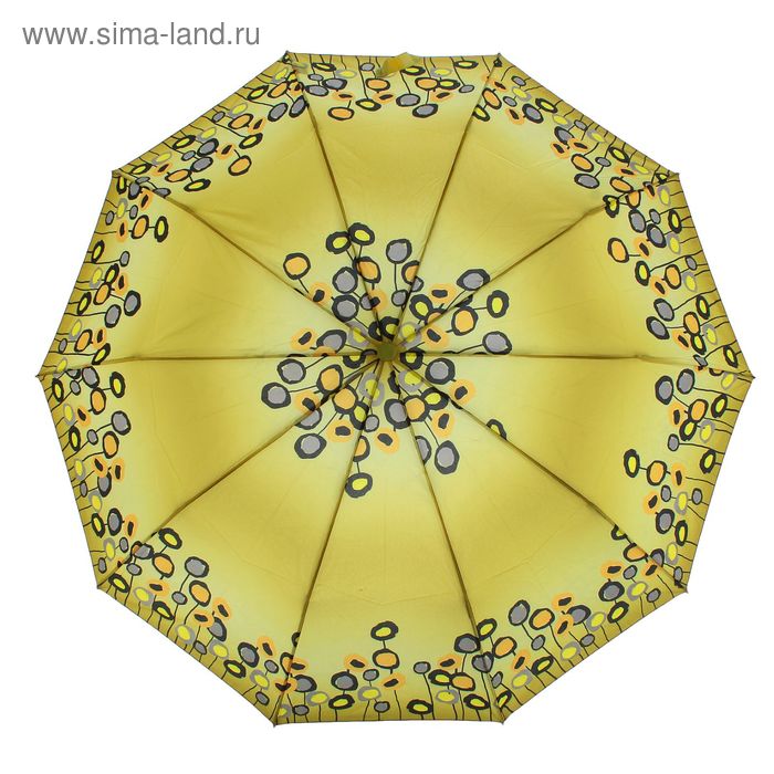 Зонт полуавтоматический "Кружки", R=50см, цвет жёлтый - Фото 1