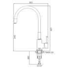 Смеситель для кухни Accoona A9890K, однорычажный, силиконовый излив, зеленый/хром - Фото 4