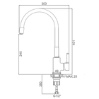 Смеситель для кухни Accoona А9890F, однорычажный, силиконовый излив, черный/хром - Фото 4