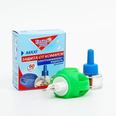 Комплект от комаров «Тройной Удар», электрофумигатор+жидкость, 40 мл