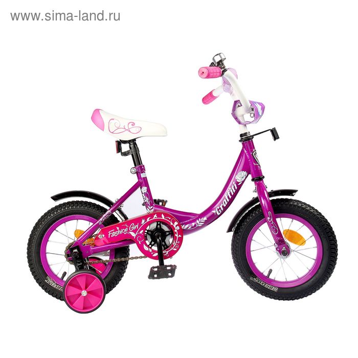 Велосипед 12" Graffiti Fashion Girl RUS, цвет фиолетовый - Фото 1