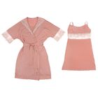 Комплект женский (сорочка, халат) 027К цвет розовый, р-р 52 вискоза - Фото 2