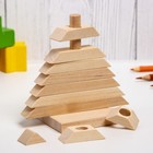 Детская пирамидка «Ёлочка», деревянная, материал: берёза - фото 3800563