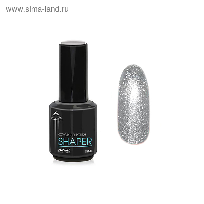 Гель-лак RuNail Shaper мерцающий «Серебряная звезда», Silver Star, 15 мл - Фото 1