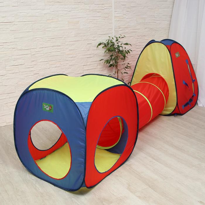 Игровая палатка «Цветные фигуры» с туннелем, МИКС - фото 1892065664