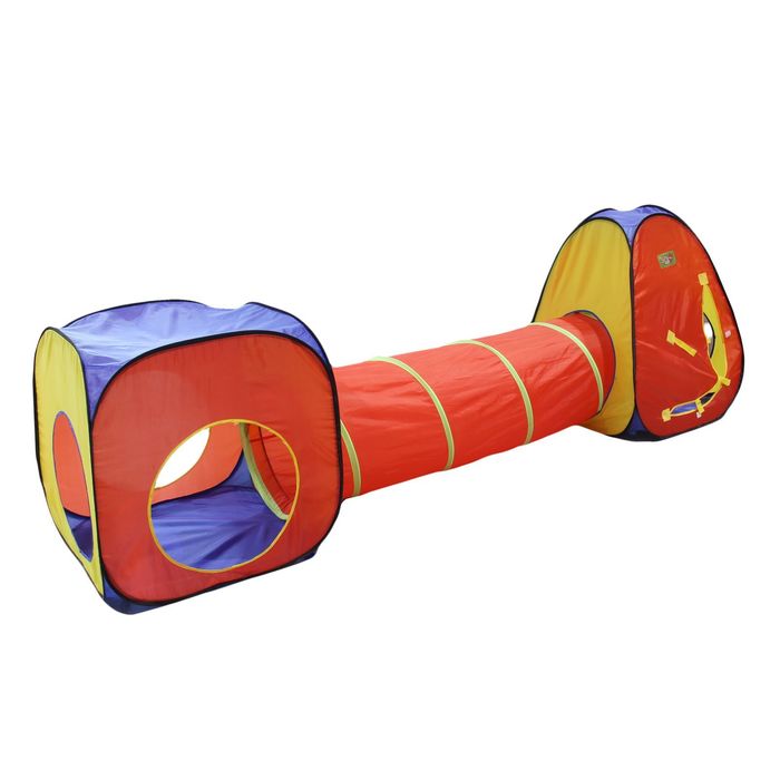 Игровая палатка «Цветные фигуры» с туннелем, МИКС - фото 1908216572