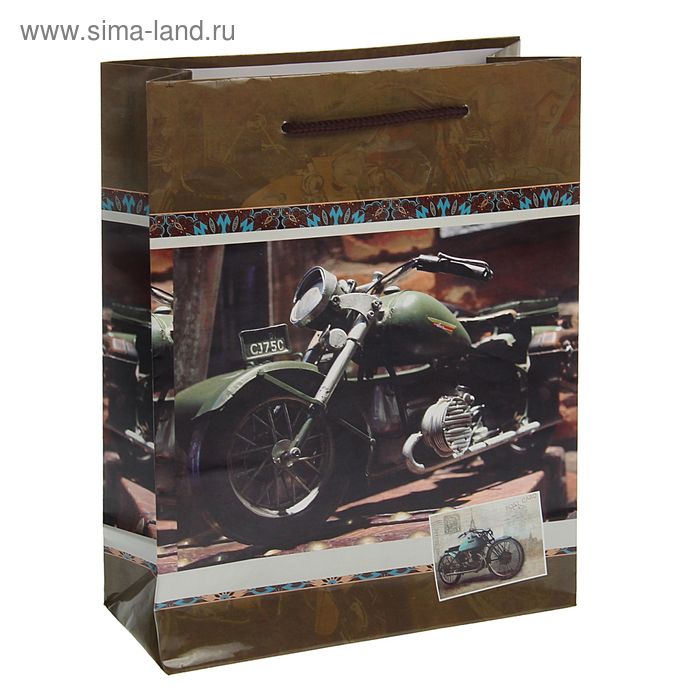 Пакет подарочный "Мотоцикл", 26 х 10 х 32 см - Фото 1