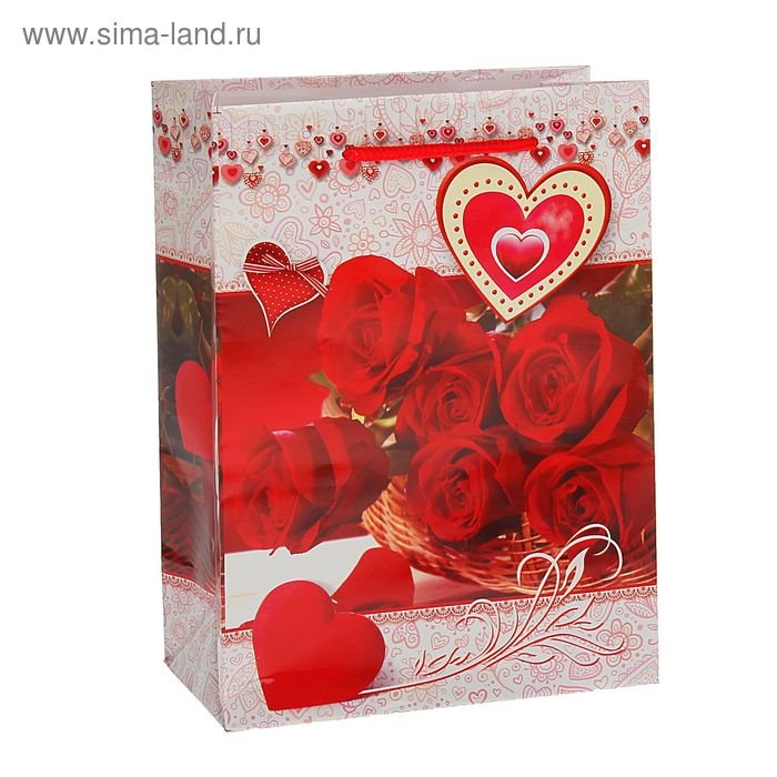 Пакет подарочный "Букет из роз", 11,5 х 5 х 14,5 см - Фото 1