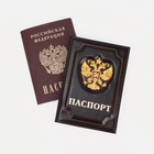 Обложка для паспорта, цвет коричневый - фото 8315907