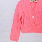 Кофта для девочки «Косички», рост 110-116, см, цвет розовый - Фото 3