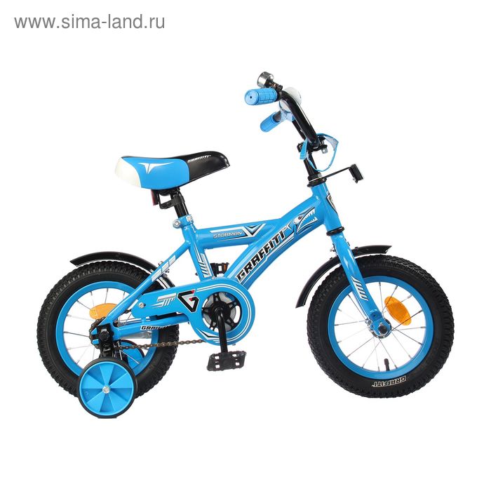 Велосипед 12" Graffiti Storman RUS, цвет синий - Фото 1