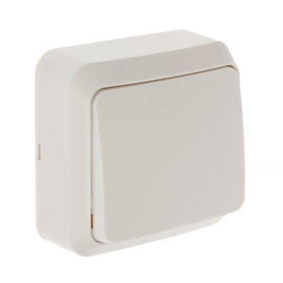 Выключатель Smartbuy «Юпитер», 10 А, 1 клавиша, наружный, белый