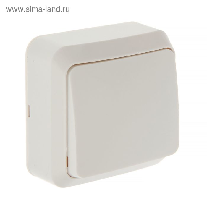 Выключатель Smartbuy «Юпитер», 10 А, 1 клавиша, наружный, белый - Фото 1