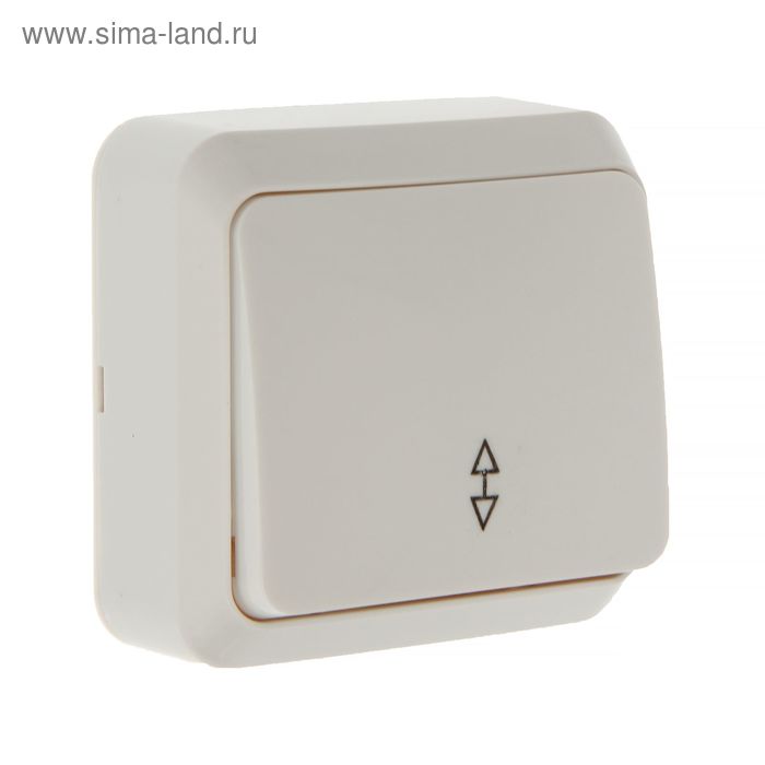 Переключатель Smartbuy "Юпитер", 10 А, 1 клавиша, наружный, белый - Фото 1