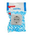 Розетка Smartbuy "Юпитер", 16 А, одноместная, открытая, с з/к, белая - фото 20708408