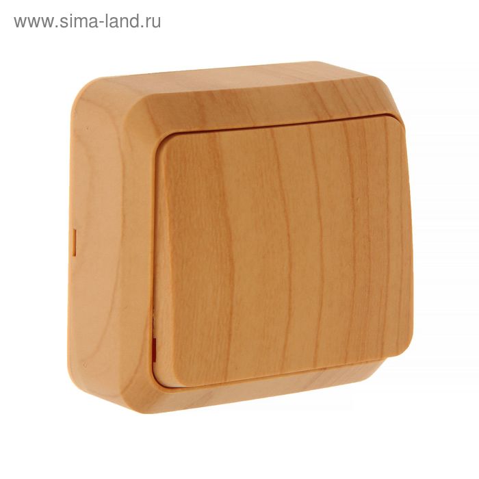 Выключатель Smartbuy "Юпитер", 10 А, 1 клавиша, наружный, цвет светлое дерево - Фото 1