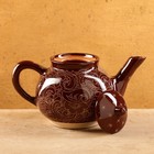 Чайник Риштанская Керамика "Узоры", 1000 мл, коричневый - Фото 2