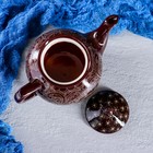 Чайник Риштанская Керамика "Узоры", 1000 мл, коричневый - Фото 4