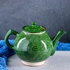 Чайник Риштанская Керамика "Узоры", 1000 мл, зелёный - фото 306228007