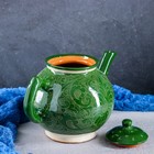 Чайник Риштанская Керамика "Узоры", 1000 мл, зелёный - Фото 3