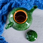 Чайник Риштанская Керамика "Узоры", 1000 мл, зелёный - Фото 4