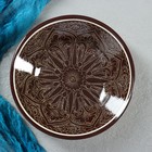 Тарелка Риштанская Керамика "Узоры", коричневая, глубокая, 20 см - Фото 2