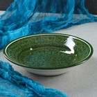 Тарелка Риштанская Керамика "Узоры", зелёная, глубокая, 20 см - фото 6035567