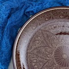 Ляган круглый, 36 см, риштанские узоры, коричневый - фото 24227545