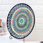 Ляган узбекский Риштанская керамика «Узоры», для плова, d=36 см, синий - Фото 3