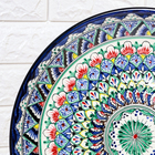 Ляган узбекский Риштанская керамика «Узоры», для плова, d=36 см, синий - Фото 4