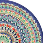 Ляган круглый Риштанская Керамика, 41см, коричнево-красно-синий орнамент - Фото 3