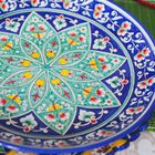 Ляган Риштанская Керамика "Цветы", 31 см, синий - Фото 5