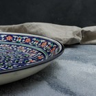 Ляган узбекский Риштанская Керамика «Цветы», d=36 см, синий - Фото 3