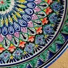 Ляган Риштанская Керамика "Узоры", 33 см, синий, глубокий - Фото 3