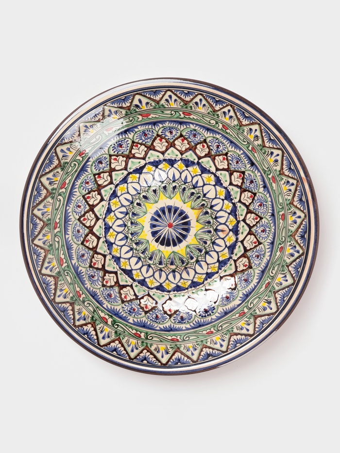 Ляган узбекский Риштанская Керамика «Узоры», d=33 см, синий - Фото 1